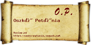 Oszkó Petúnia névjegykártya